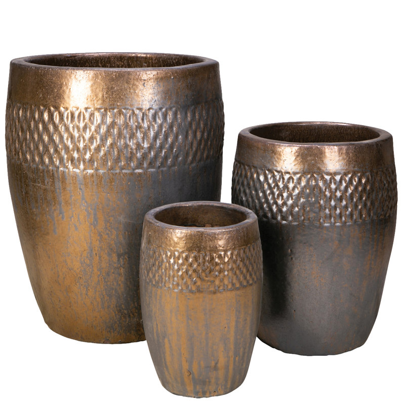  Vase Regal - ensemble de 3 A, B, C - crème antique
