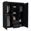 Armoire Bariloche, rangement multi-sections avec tringles de suspension, tablettes et 2 tiroirs noir-399401930