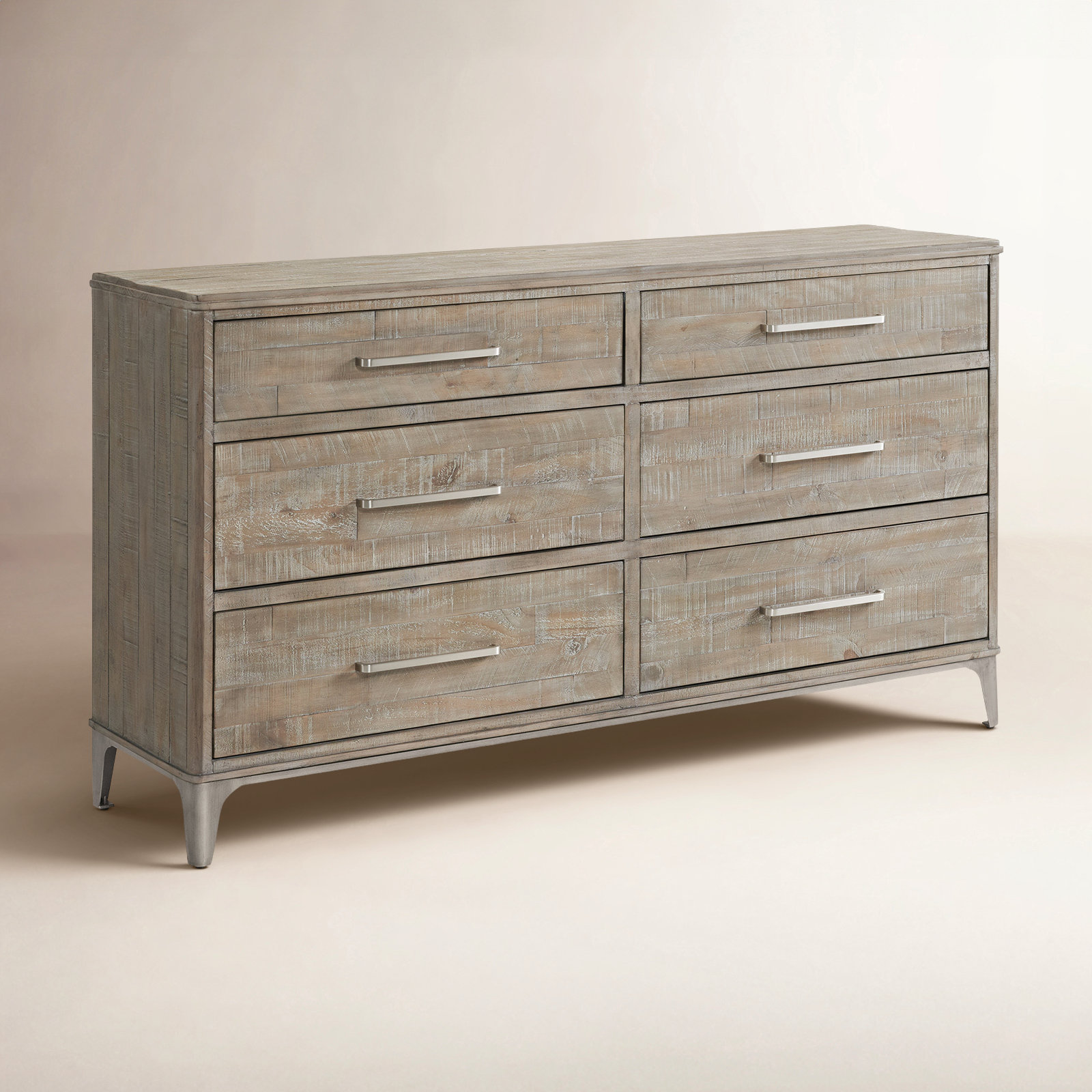 Mauve Solid Wood 6-Drawer Double Dresser, Hazelwood