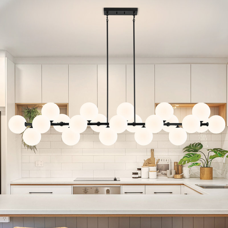 22 - Lights Sputnik Chandelier Dining Room Chandelier Linear Chandelier 70.8in Bubble Chandelier Chandeliers For Kitchen Island