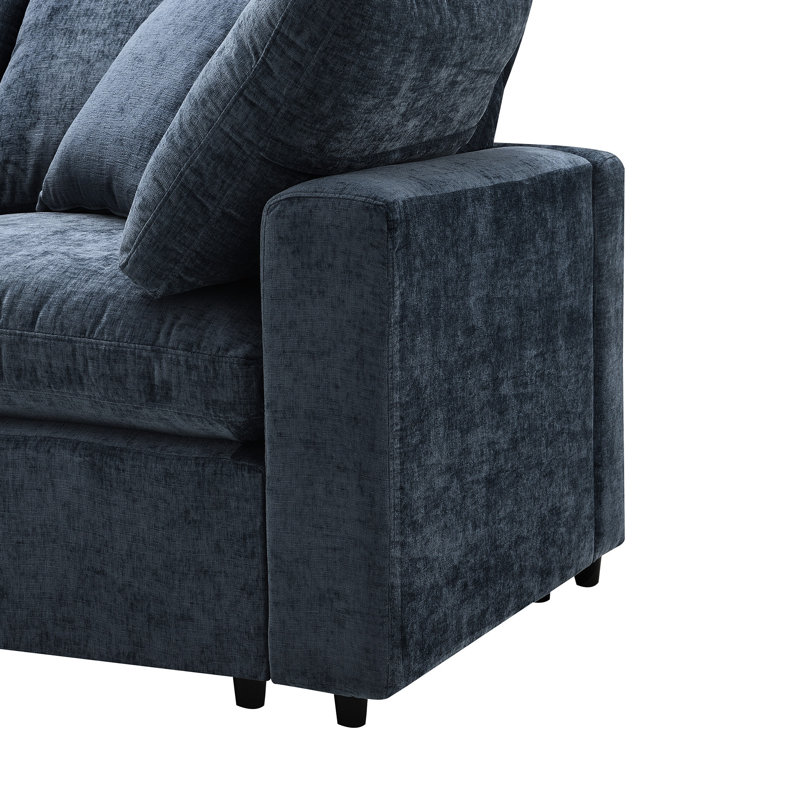 Canapé modulaire en U 6 places, canapé modulaire en chenille avec coussin éponge pour canapé-lit moderne