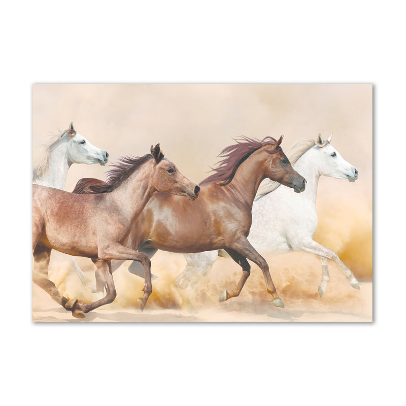 Horses In A Gallop - Wrapped Canvas Print