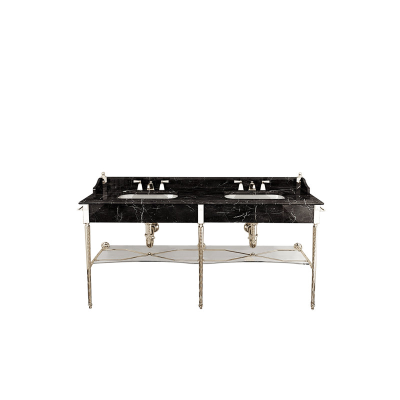 Madison Rectangular Dual Mount Bathroom Sink with Overflow, White/Chrome