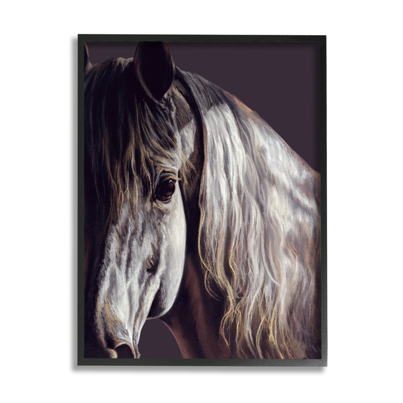 Gros plan sur le visage d'un cheval par Kim McElroy, Giclée encadrée noir minuit, H 14 po x l 11 po x P 1,5 po