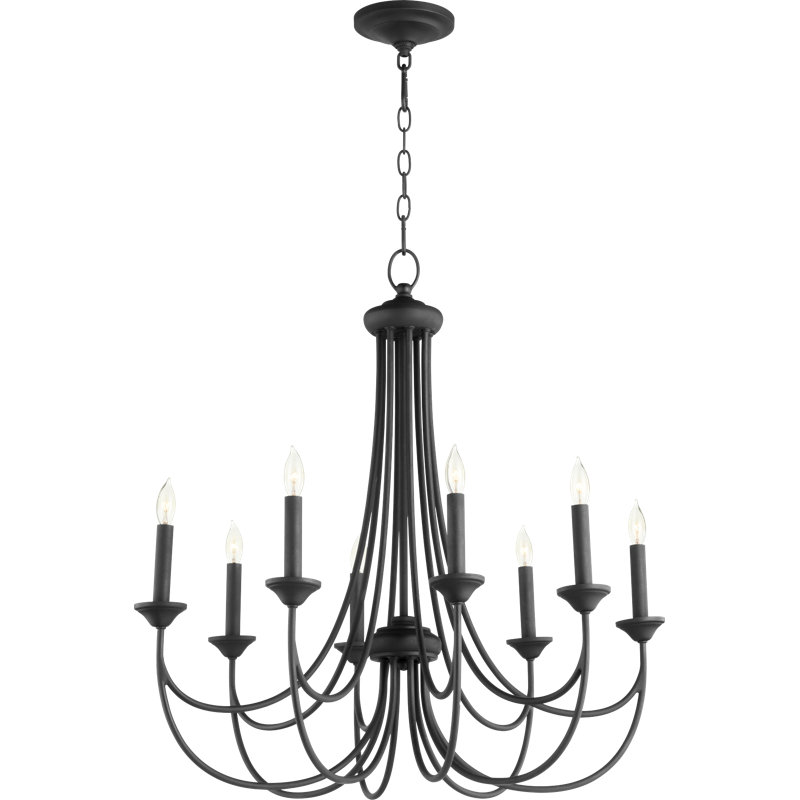 Lustre transitionnel noir 8 lumières Brooks