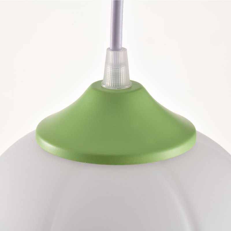 3-light Green Pendant Light With Glass Shades