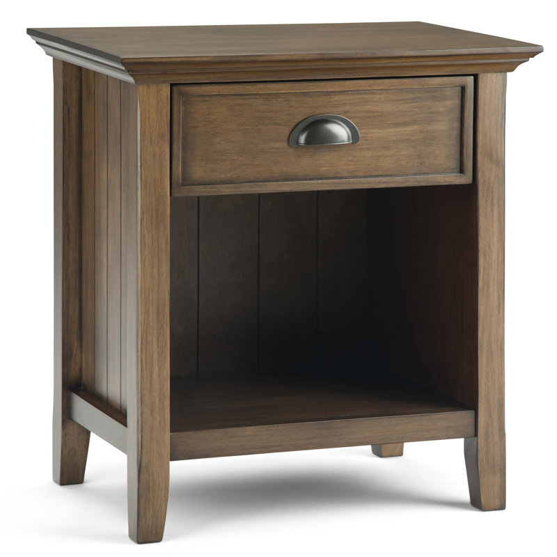 Bedside Table - Rustic Natural Aged Brown