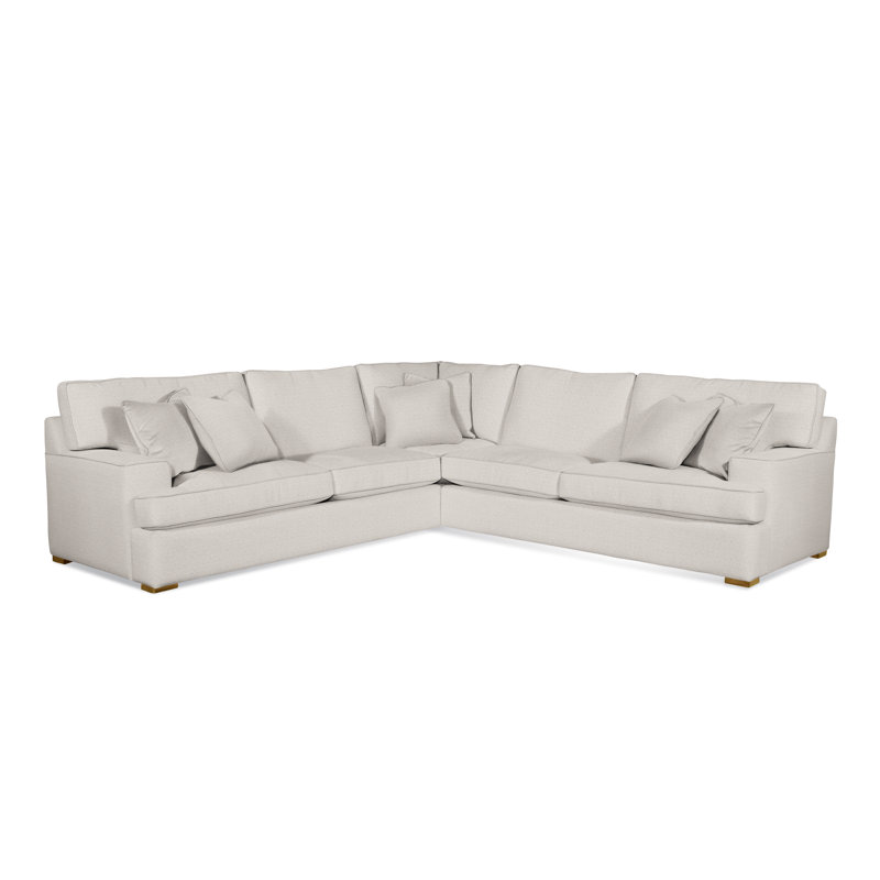 Sadie L-Sectional, White Textured Performance; 0865-91, Havana Finish