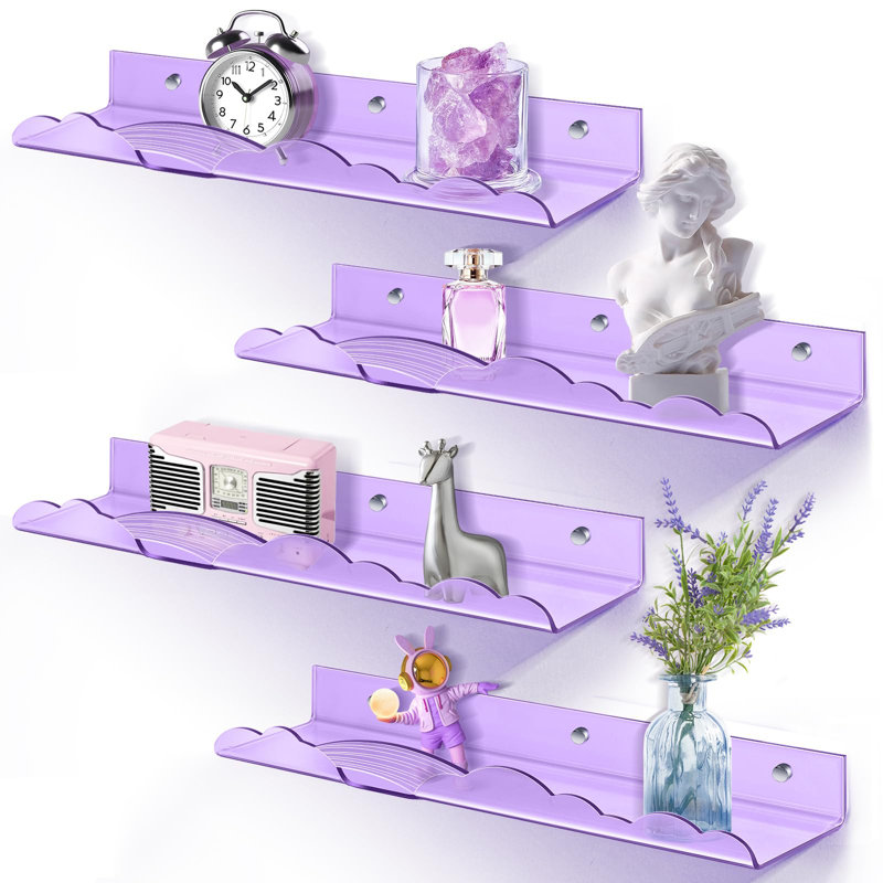 Rozann Floating Shelf, Purple