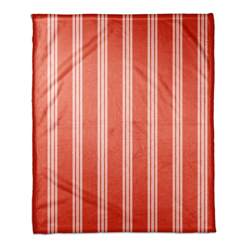  Jeté à rayures, rouge