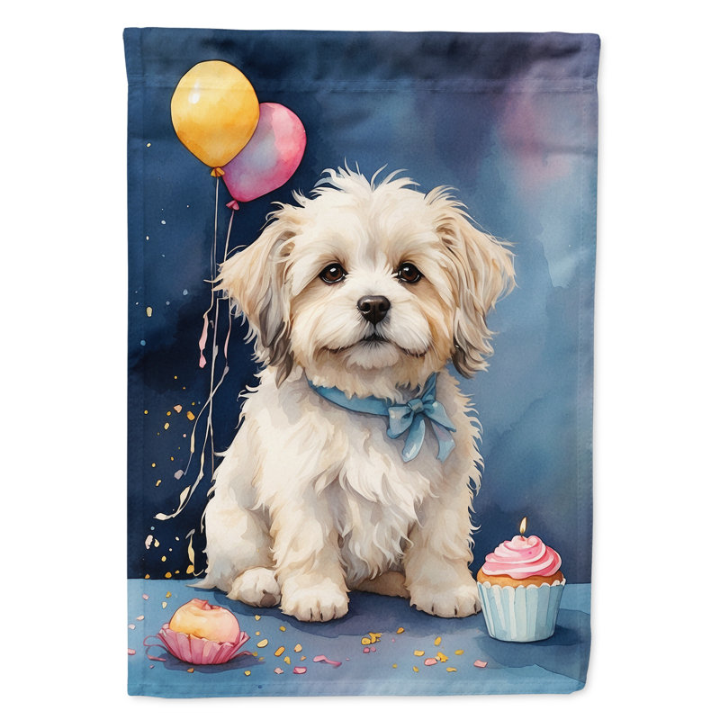 Drapeau «Happy Birthday House», Coton de Tuléar