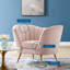 Fauteuil en velours argenté Orchid Blandick-156602794