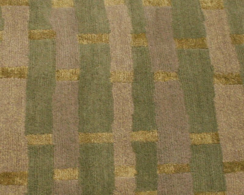 Rag Striped Area Rug in Beige/Green/Gray, Rectangle 3' x 5'