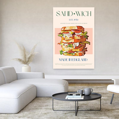Classic British Sandwich Classic Retro Vintage Wall Art