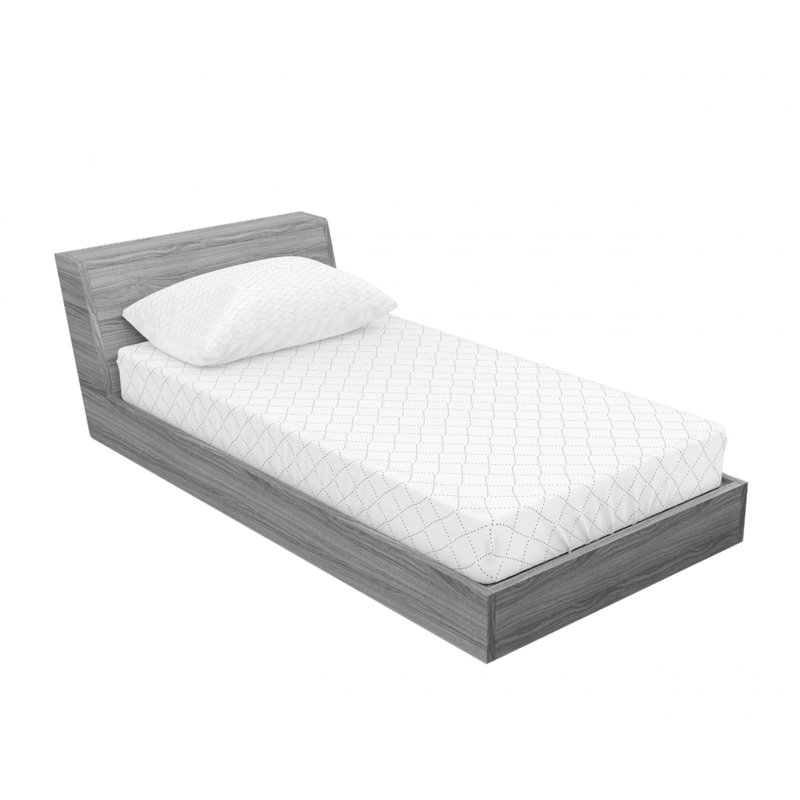 Microfiber Geometric Sheet Set, Twin XL Sheet Set with Fitted Sheet, White/Gray Geometric