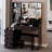 41" Large Size Left Bedside Cabinet Vanity Table+Cushioned Stool, Extra Large Touch Control LED Mirror, 3-Color Switch, Multi Layer High Capacity Storage Fashionable Dresser-1994965795