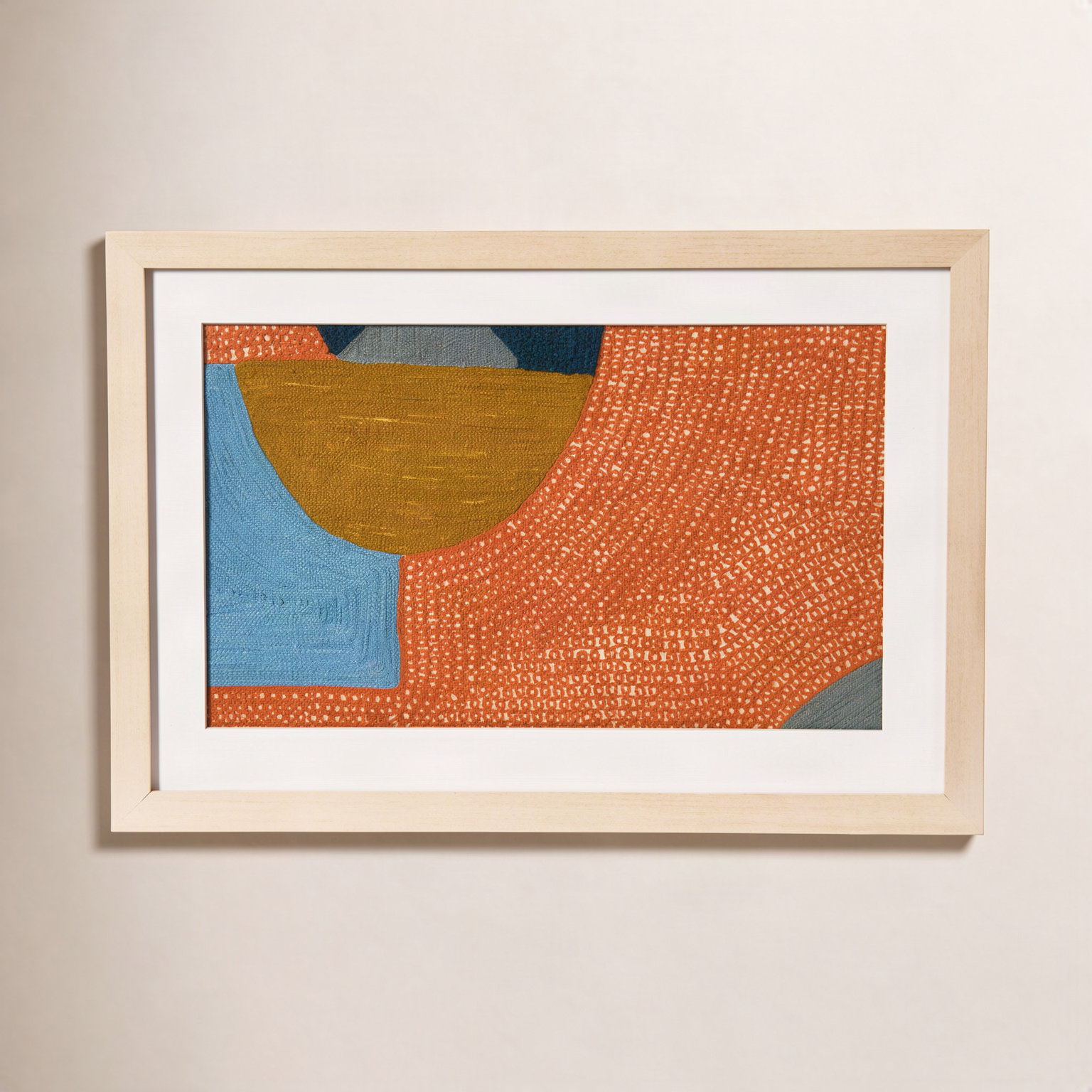 Mid-Century Modern Framed Textile Wall Art