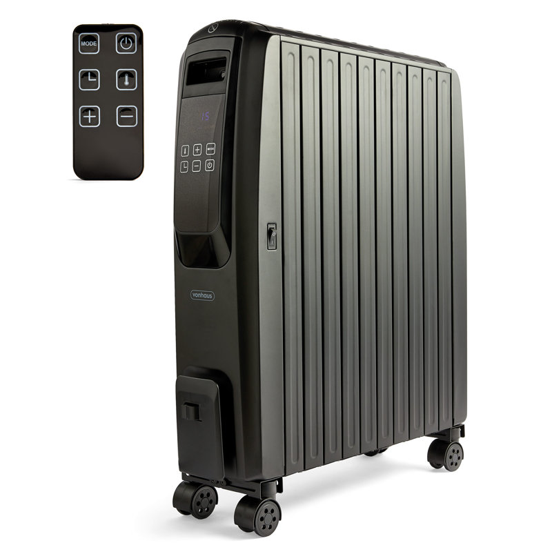 VonHaus 2500 Watt Electric Radiator Space Heater with Adjustable Thermostat
