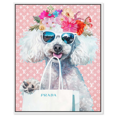 Poodle Shopping Day Canvas Cute Pets Prints by Art Remedy