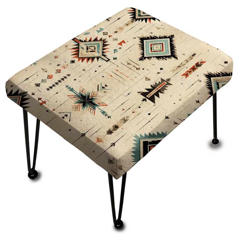 Tribal Nomad Boho Motif I - Repose-pieds rectangulaire géométrique