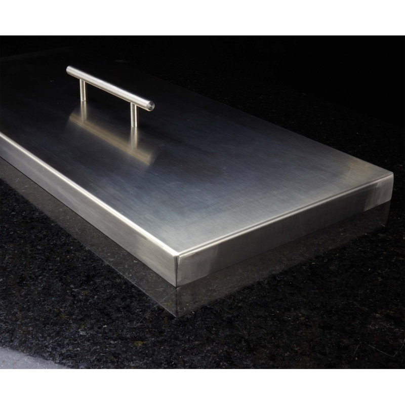 Couvercle de foyer en acier inoxydable pour foyers rectangulaires, H 1,5 po x l 21 po x P 9 po