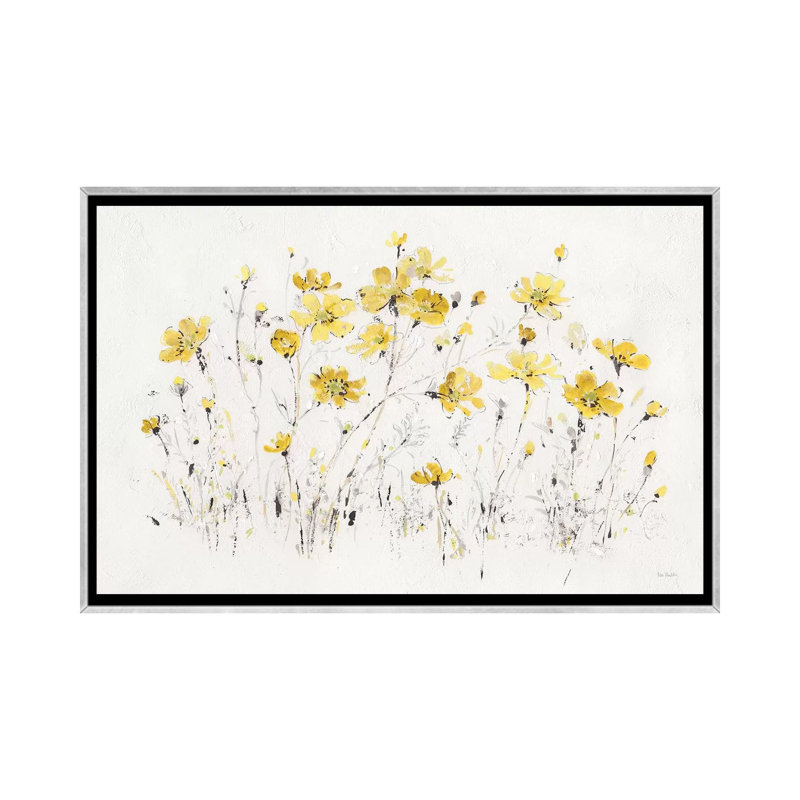«Wildflowers I Bright Yellow» par Lisa Audit - reproduction d'art, Aucun mat, H 18 po x l 26 po x P 1,5 po