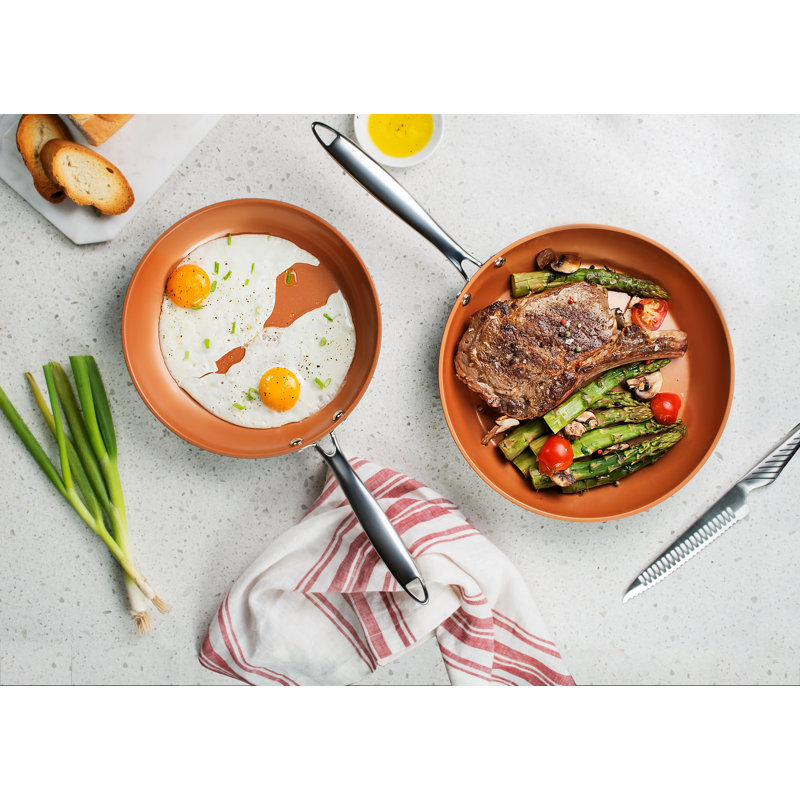 Poêle à frire antiadhésive Gotham Steel, l 10,25 po, Bleu/orange