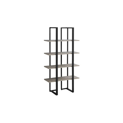 Bibliothèque, bibliothèque, étagère, 4 niveaux, h 60 po, bureau, chambre à coucher, stratifié, métal, contemporain, moderne