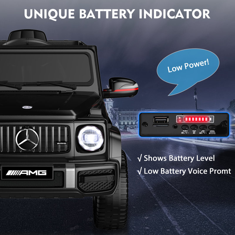 Black 12V Mercedes-Benz G63 Ride-On Car with Remote Control
