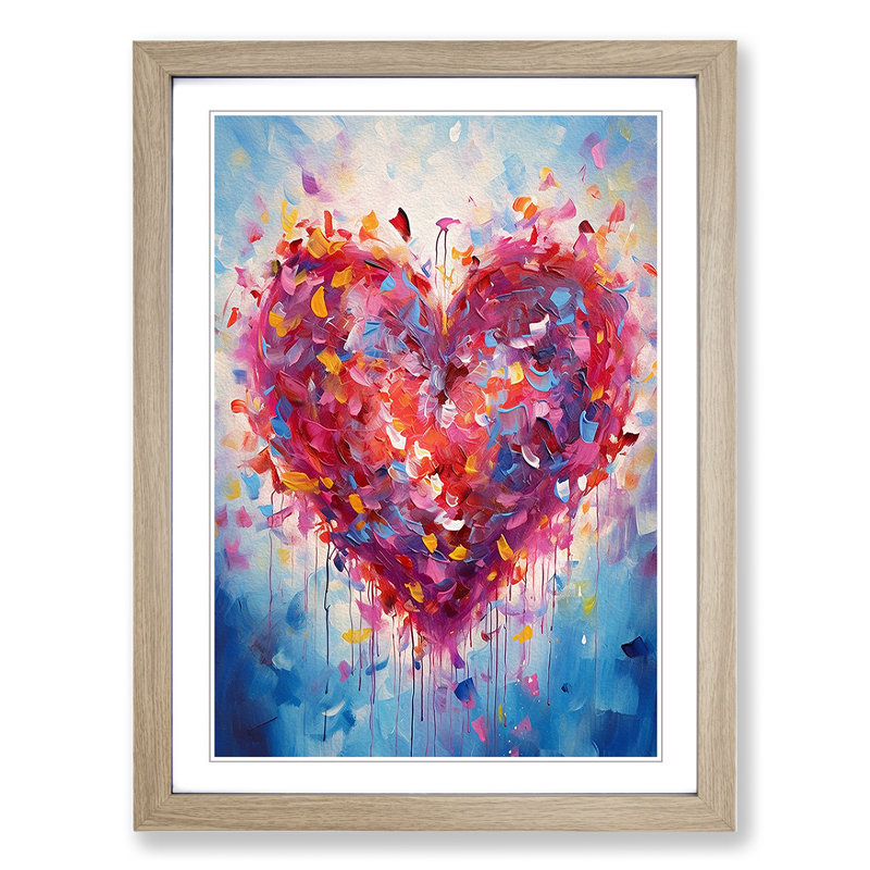 Love Heart Impressionism Art - Framed Print