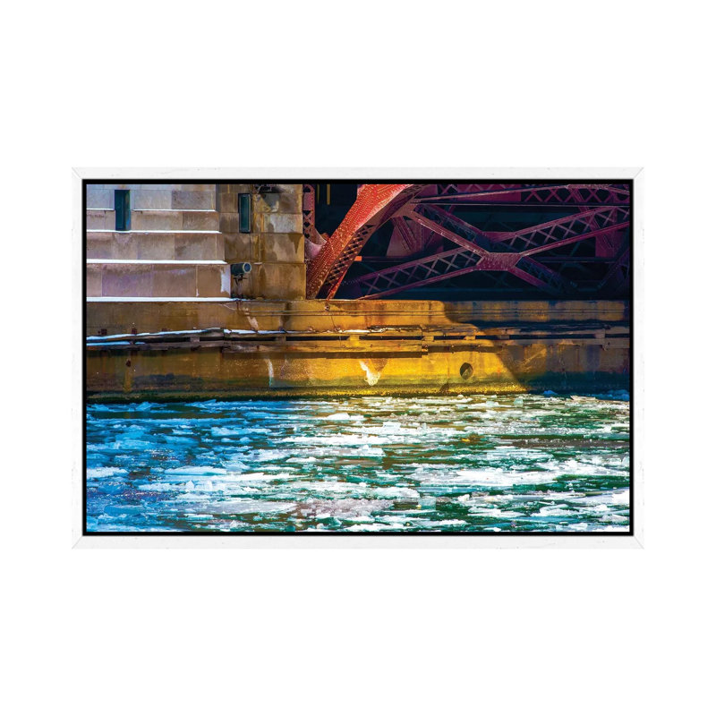 Irv Kupcinet Bridge by Raymond Kunst - Gallery-Wrapped Canvas Giclée on Canvas, 101.6 cm H x 66.04 cm W, White Floater Framed