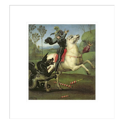 St. George Struggling with the Dragon by Raphael -Framed Giclee Print