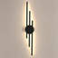 3-Light 58Cm Black Flush Mounted Sconce