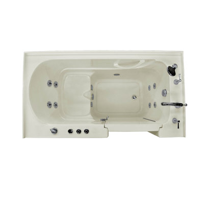 Aspen 60'' x 32'' Walk-in Whirlpool Acrylic Bathtub with Faucet