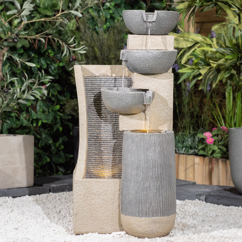 Outdoor Cascade Fountain with Lights