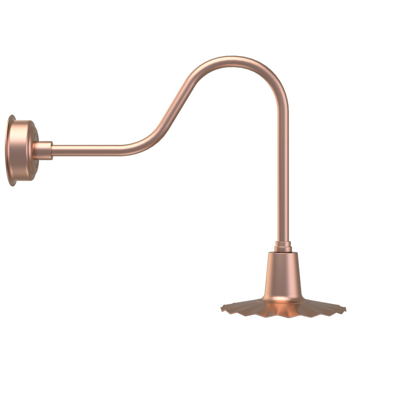 Luminaire de grange d’extérieur à del Iris, H 7,5 po x l 12 po x P 12 po, Cuivre uni