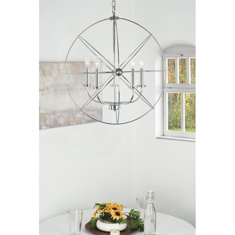 Aarno 5 - Light Dimmable Globe Chandelier