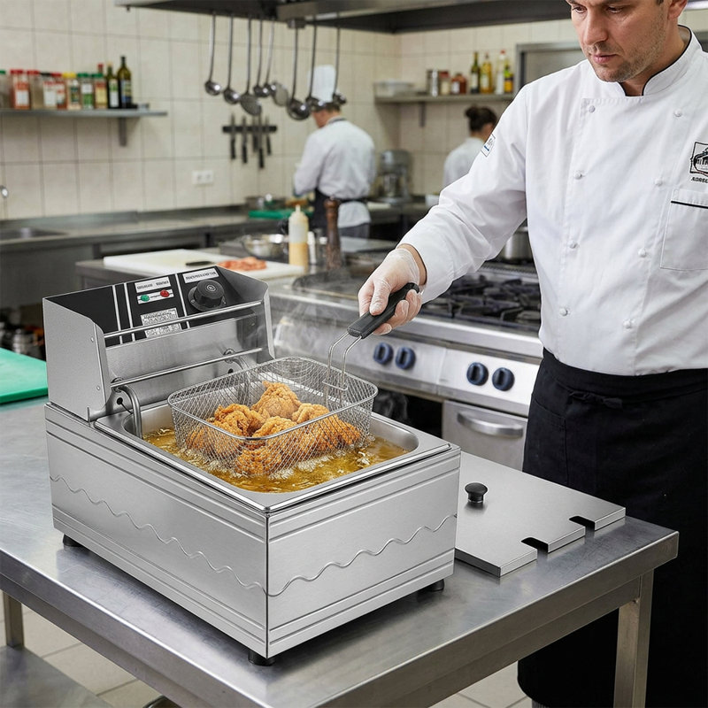 Friteuse électrique en acier inoxydable