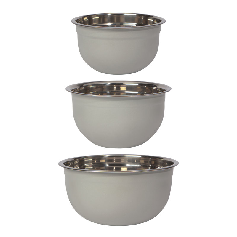 Ensemble de bols à mélanger 3 pièces, gris