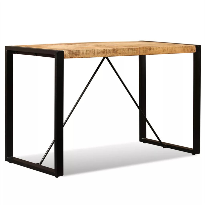 Robert Mango Rectangular Wood Top Dining Table, 76cm H x 120cm L x 60cm, Natural