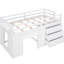 Lit mezzanine simple en bois massif blanc avec armoire et tablette pour armoire / tablette polyvalente-600402150