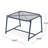 Iron 13.64"H Side Table For Outdoor Space, In Navy Blue With Mesh Top And Modern Sled Base Iron, T Frame-331630575