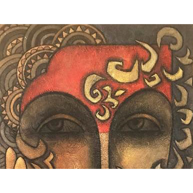 Deity Face Portrait In Pale Colours Advaitha | Figurative Art | By Krishna Ashok