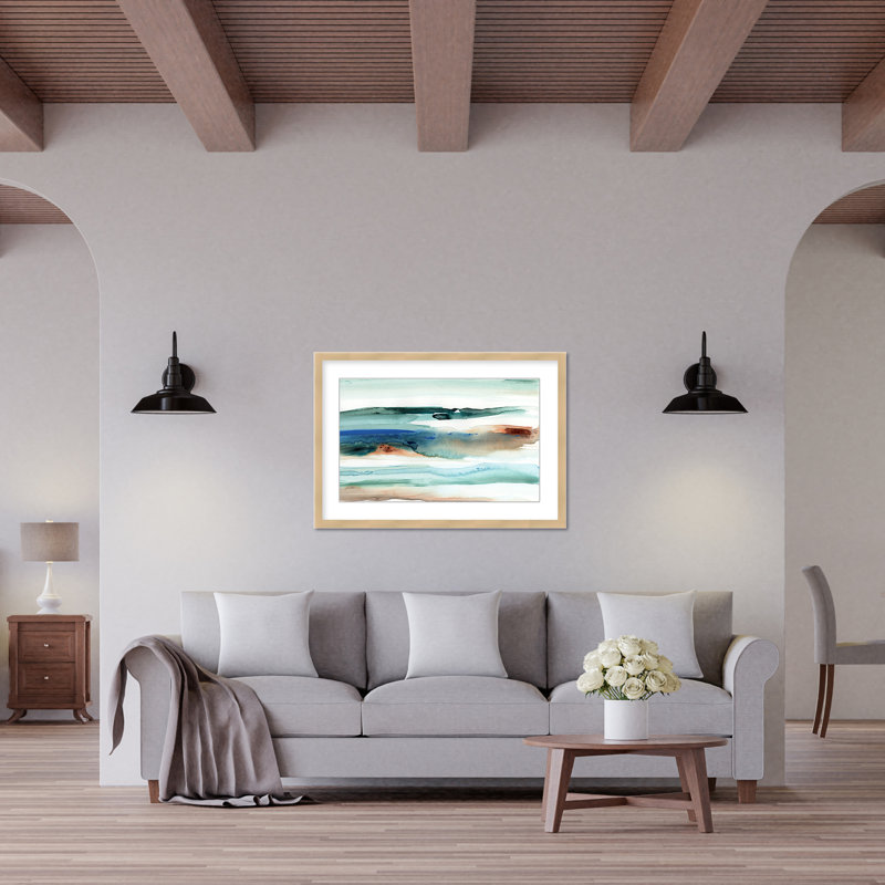 Coastal Retreat Beach Waves Abstract, 24" H x 30" W