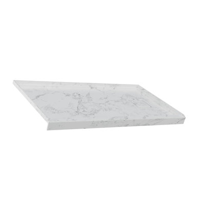 Base de douche moderne antidérapante à finition marbrée avec seuil plus large