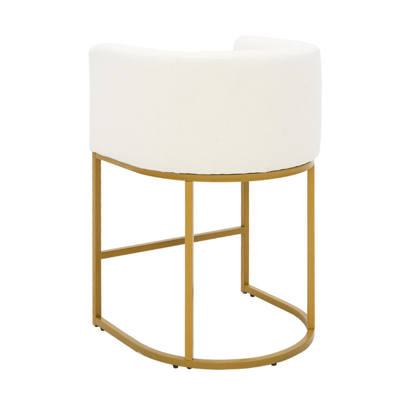 Tabouret de bar 26 po, Beige Seat/Gold Frame, 2