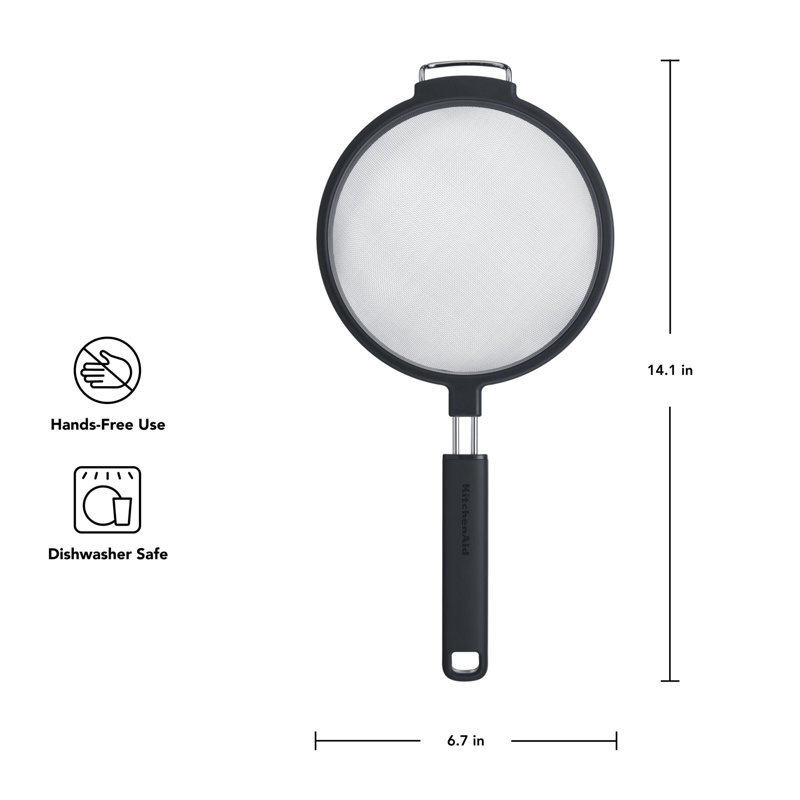 Kitchenaid Mesh Strainer, 7 Inch, Black