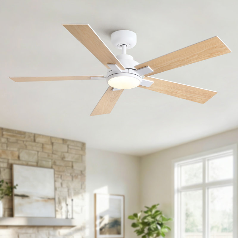 Ventilateur de plafond à DEL 52 po, Blanc mat
