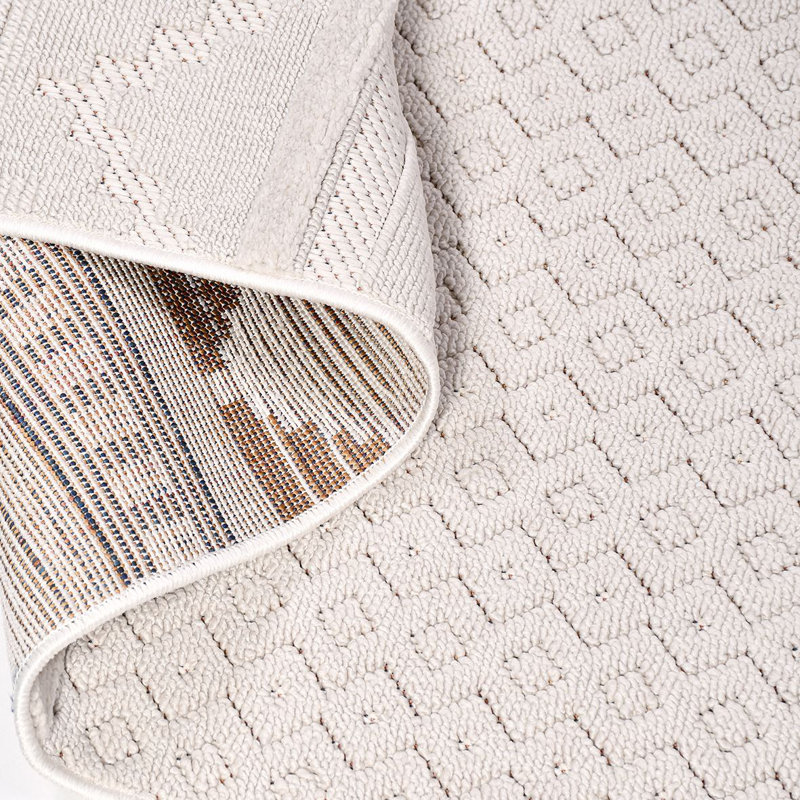 Modern Beige Machine Washable Non-Slip Area Rug, Rectangle 4' x 5'11"