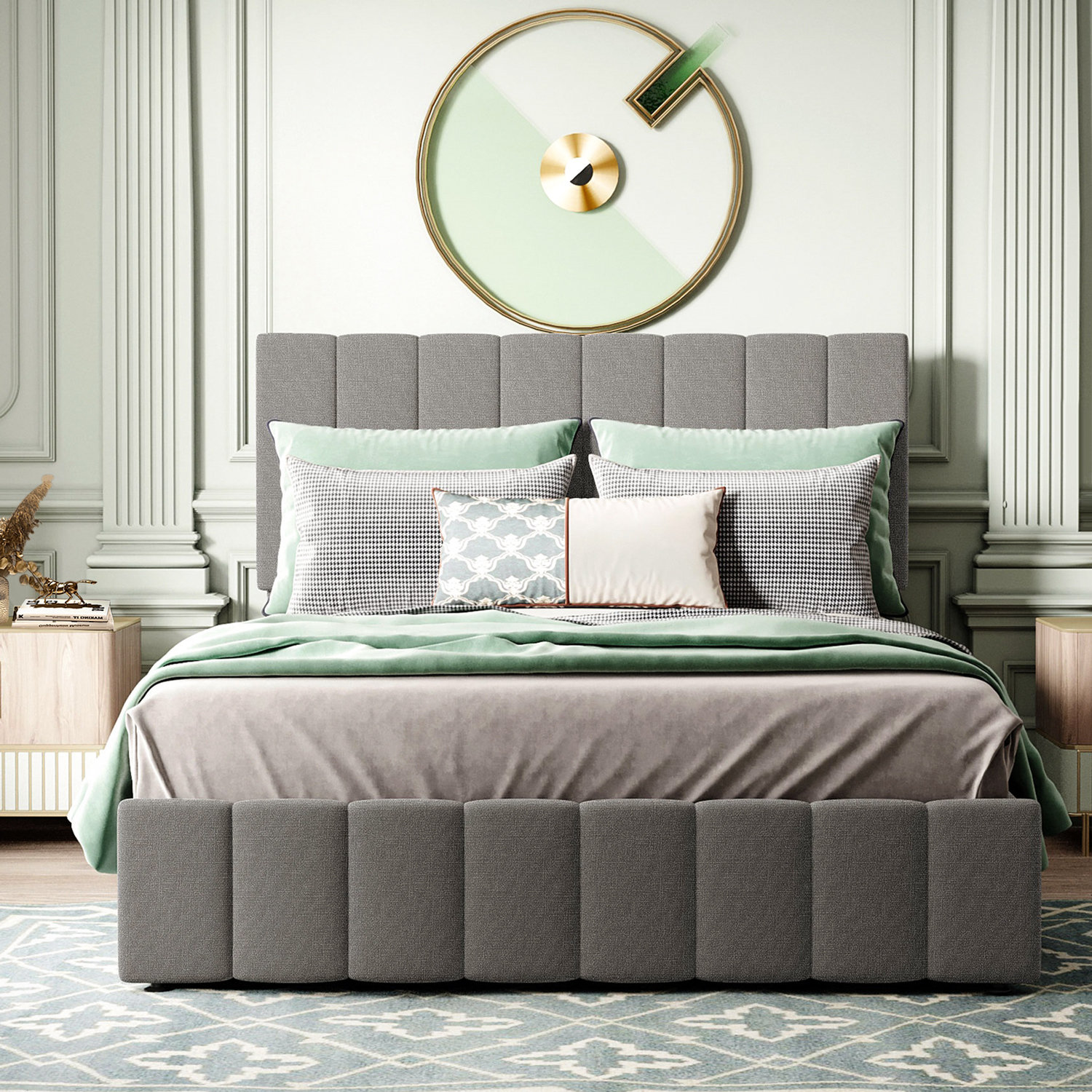 Limpho Upholstered Storage Bed Latitude Run Color: Gray